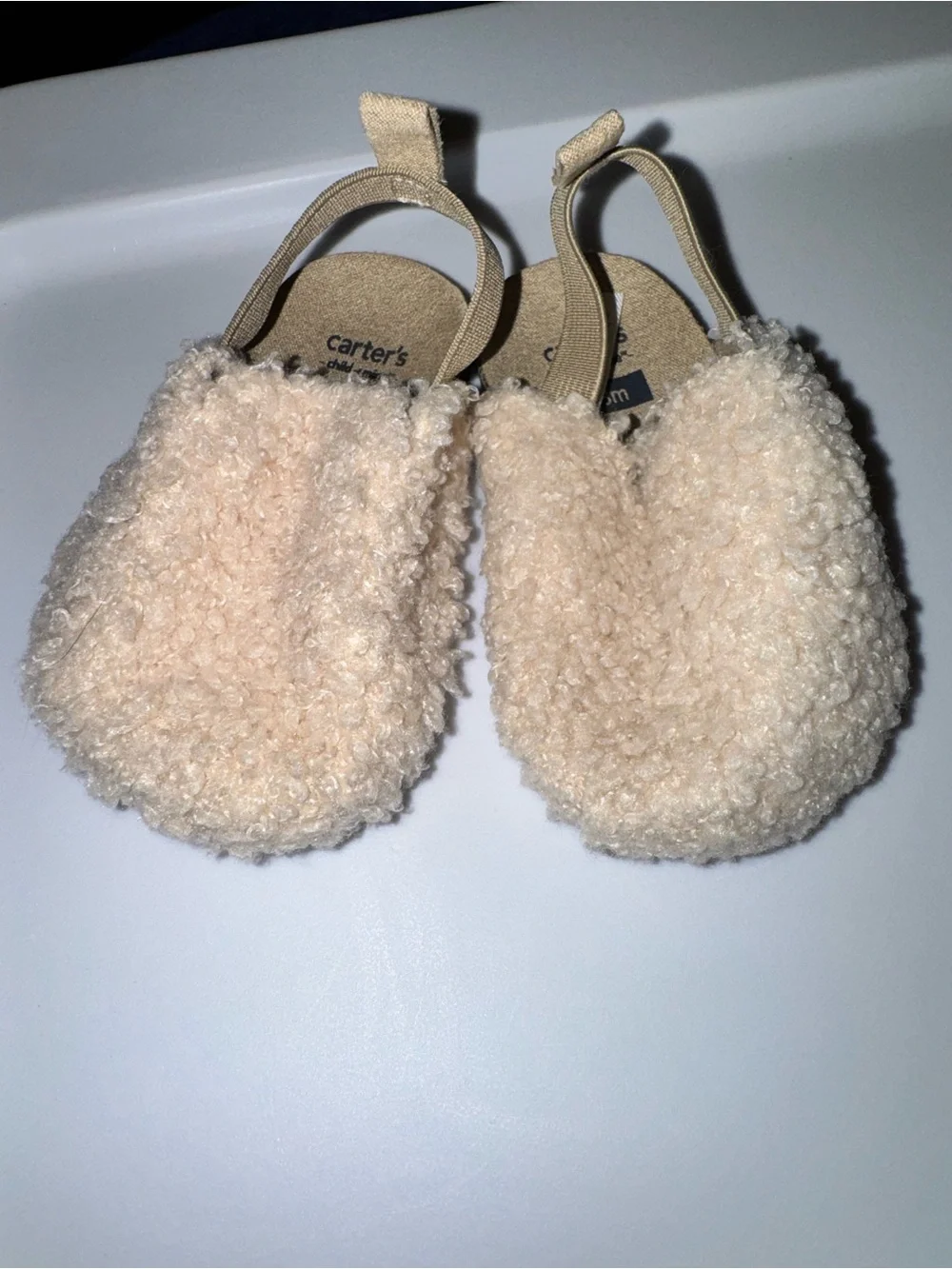 Carter's Soft Cream Sherpa Slip-On Baby Shoes
